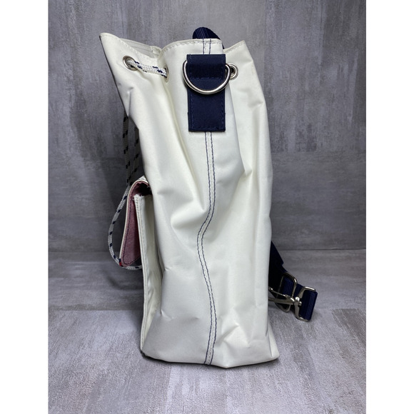 Tommy Hilfiger T Girl Bag Womens White Red Blue Drawstring Bucket Purse Strap - Picture 4 of 16